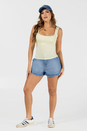 Short Tiro Alto Denim Ajustado para Mujer Marca Trucco´s