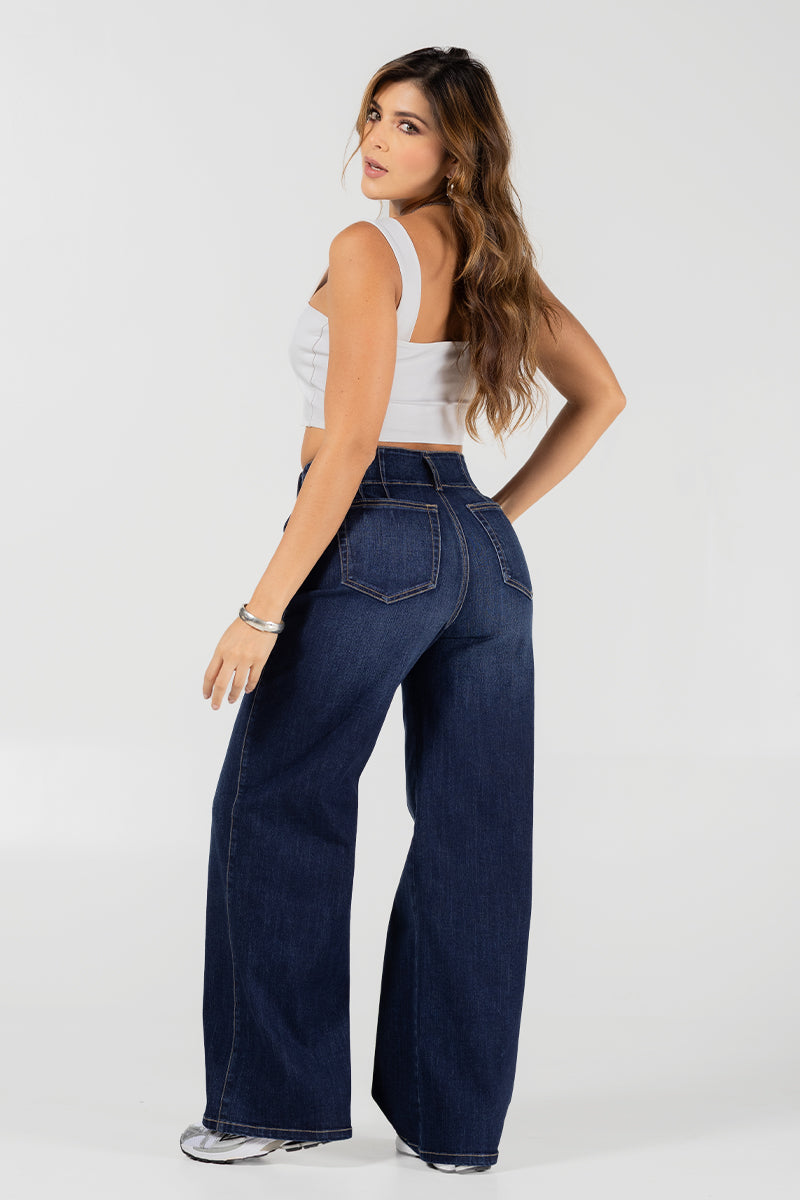 Jean Wide Leg Tiro Alto Denim Marca Trucco´s