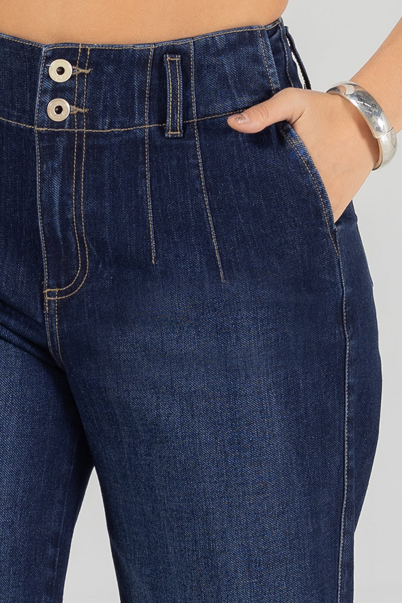 Jean Wide Leg Tiro Alto Denim Marca Trucco´s