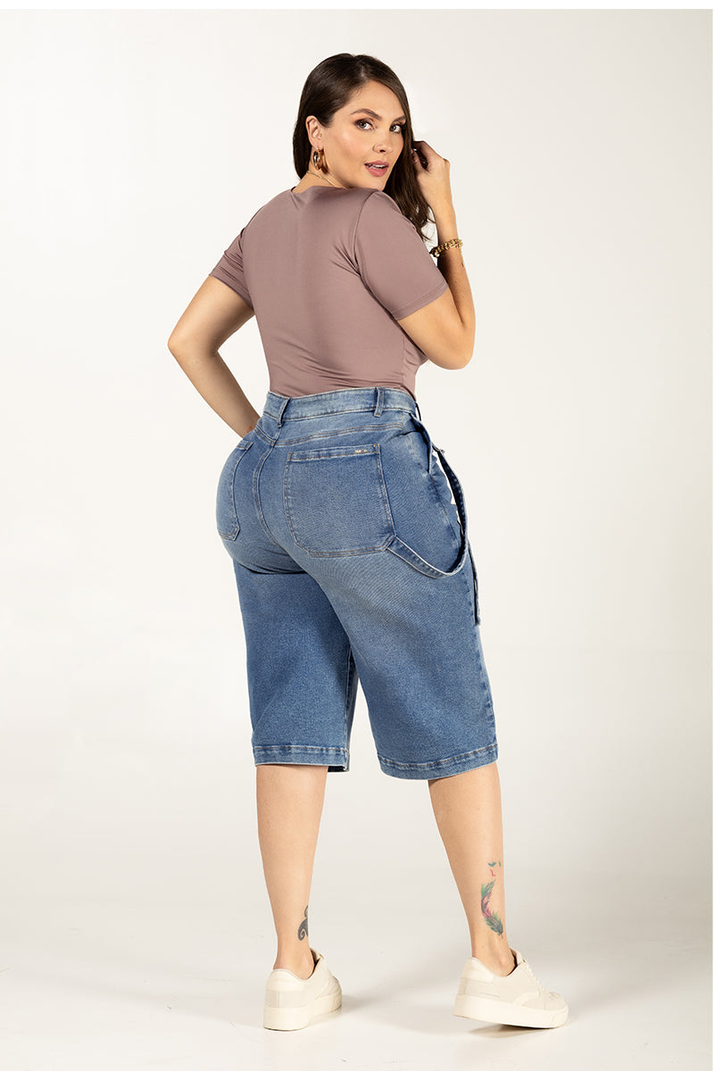 Bermuda Tiro Alto Cintura Ancha y Ajuste Cómodo Marca Trucco´s