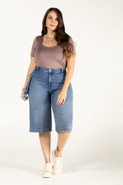 Bermuda Tiro Alto Cintura Ancha y Ajuste Cómodo Marca Trucco´s