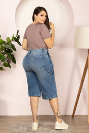 Bermuda Tiro Alto Cintura Ancha y Ajuste Cómodo Marca Trucco´s