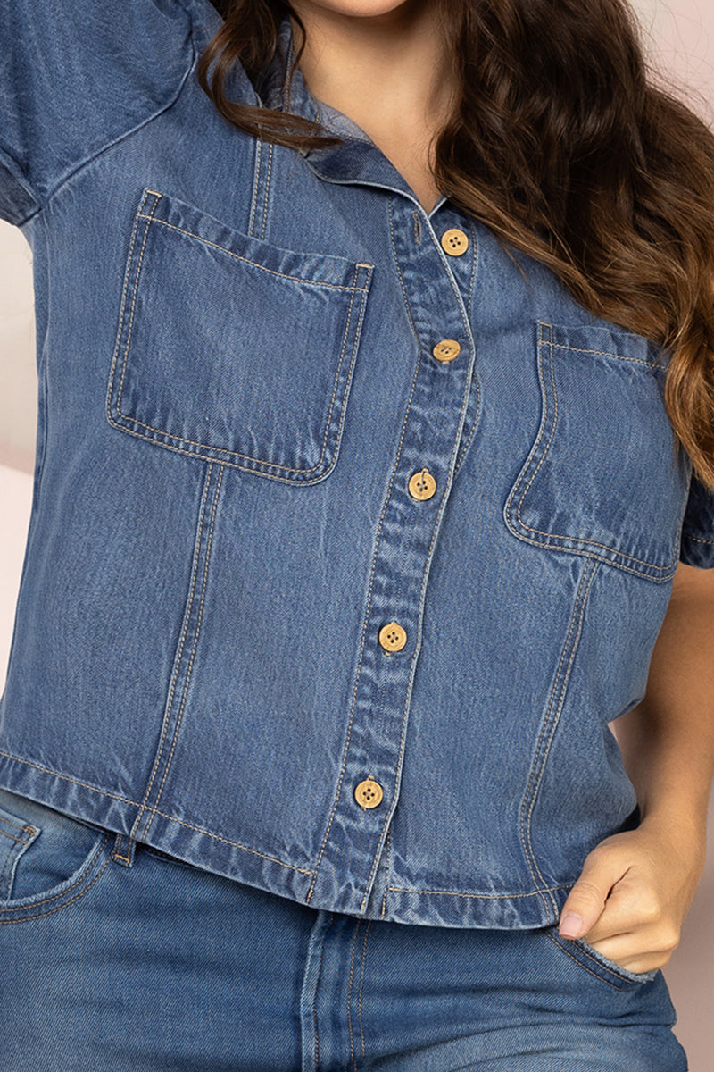 Camisa Manga Corta Casual Slim Fit en Algodón Marca Trucco´s Plus