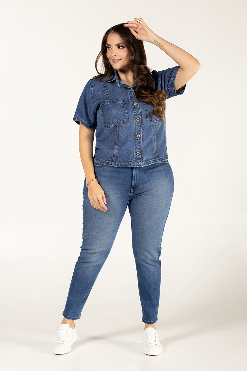 Camisa Manga Corta Casual Slim Fit en Algodón Marca Trucco´s Plus