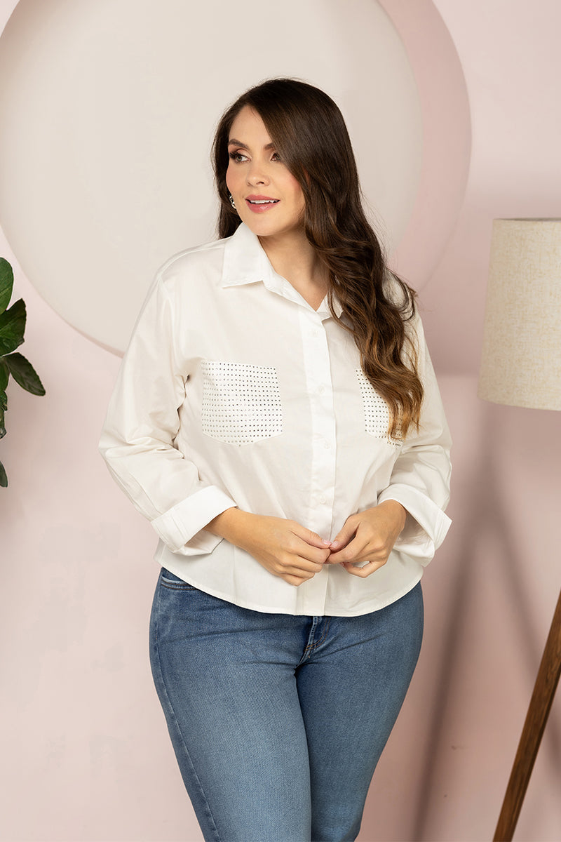 Camisa Manga Larga Slim Fit Algodón Premium  Marca Trucco´s Plus Size