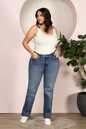 Jean Bota Recta Denim Corte Recto Marca Trucco´s Plus Size