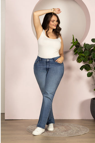 Jean Bota Recta Denim Corte Recto Marca Trucco´s Plus Size - 3