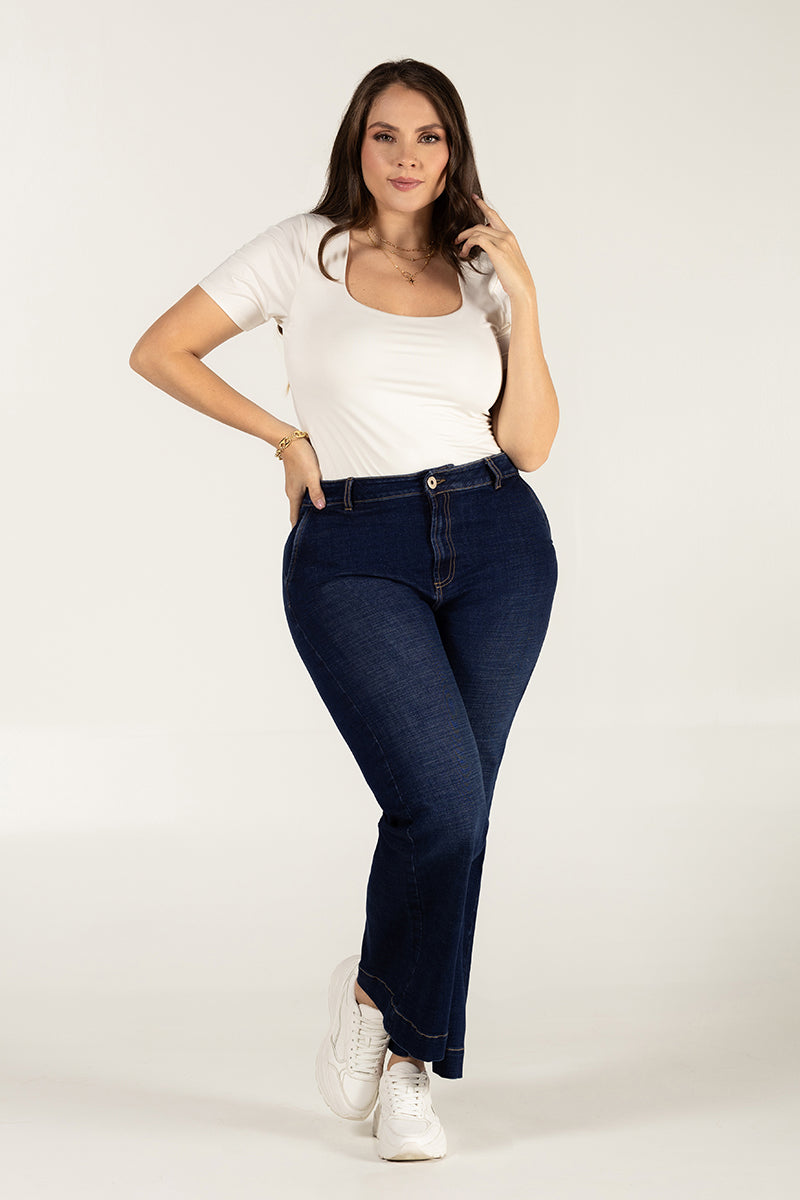 Jean Palazzo Cintura Alta Pierna Ancha Marca Trucco´s