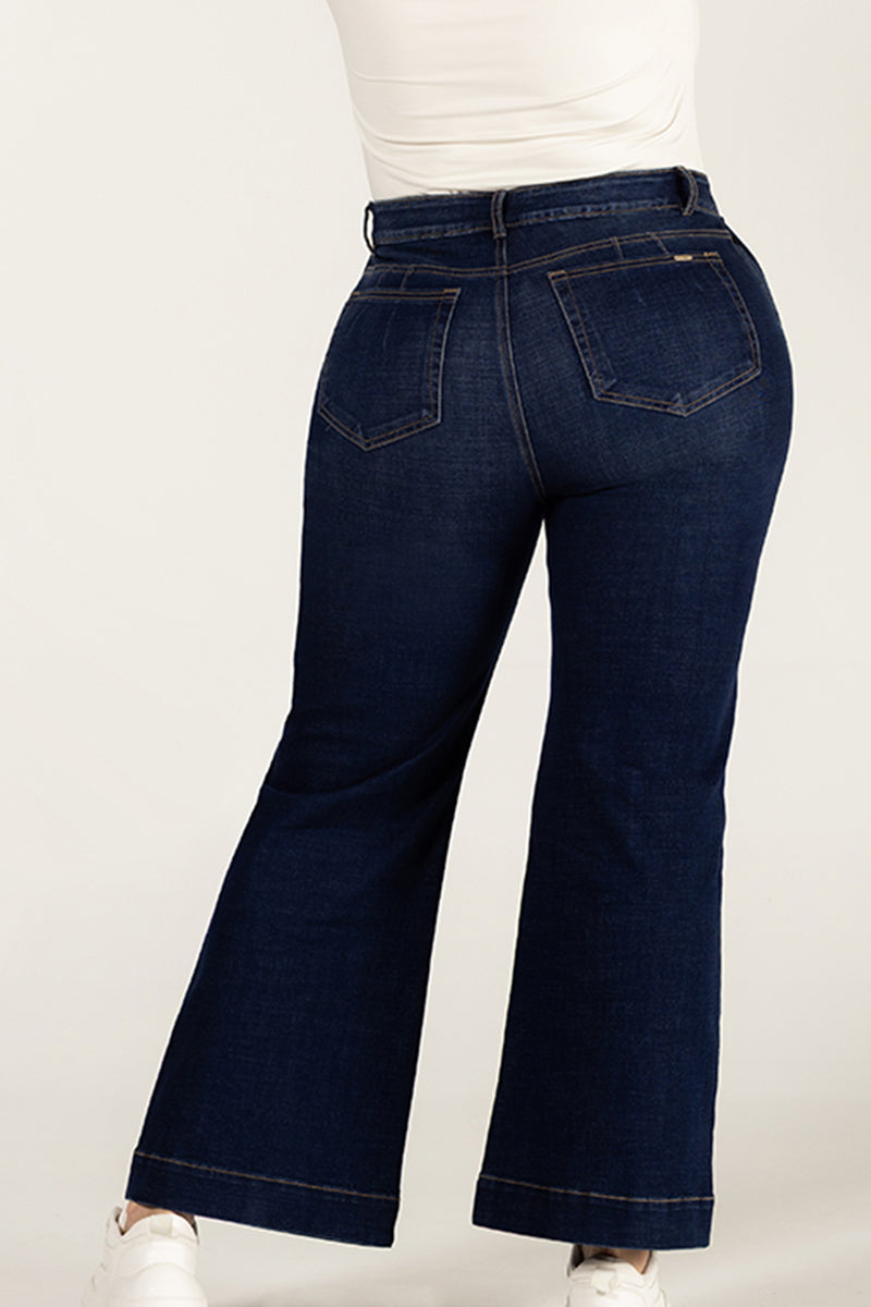 Jean Palazzo Cintura Alta Pierna Ancha Marca Trucco´s