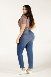 Jean Skinny Tiro Alto Ajustado Color Azul Medio Marca Trucco´s