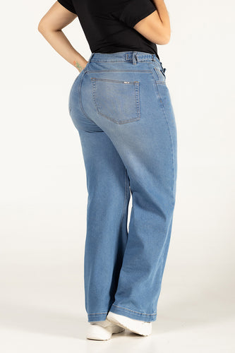 Jean Wide Leg Denim Tiro Alto Corte Fluido y Moderno Marca Trucco´s Plus size - 6