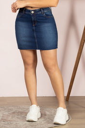 Falda Corta De Tiro Alto En Denim Con Cierre Lateral Marca Trucco´s