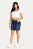 Falda Corta De Tiro Alto En Denim Con Cierre Lateral Marca Trucco´s