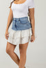 Falda Corta de Mezclilla con Cintura Alta y Botones Marca Trucco´s