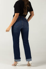 Jean Bota Recta Clásico Elastizado Azul Medio Marca Trucco´s