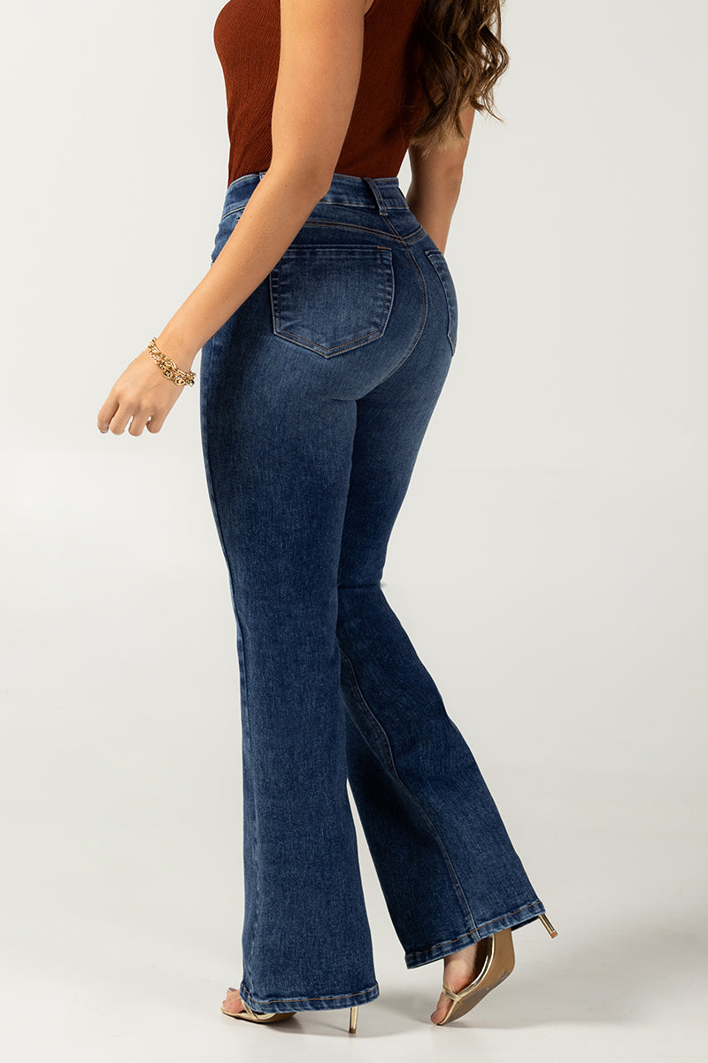 Jean Semicampana Azul Medio Tiro Alto Marca Trucco´s