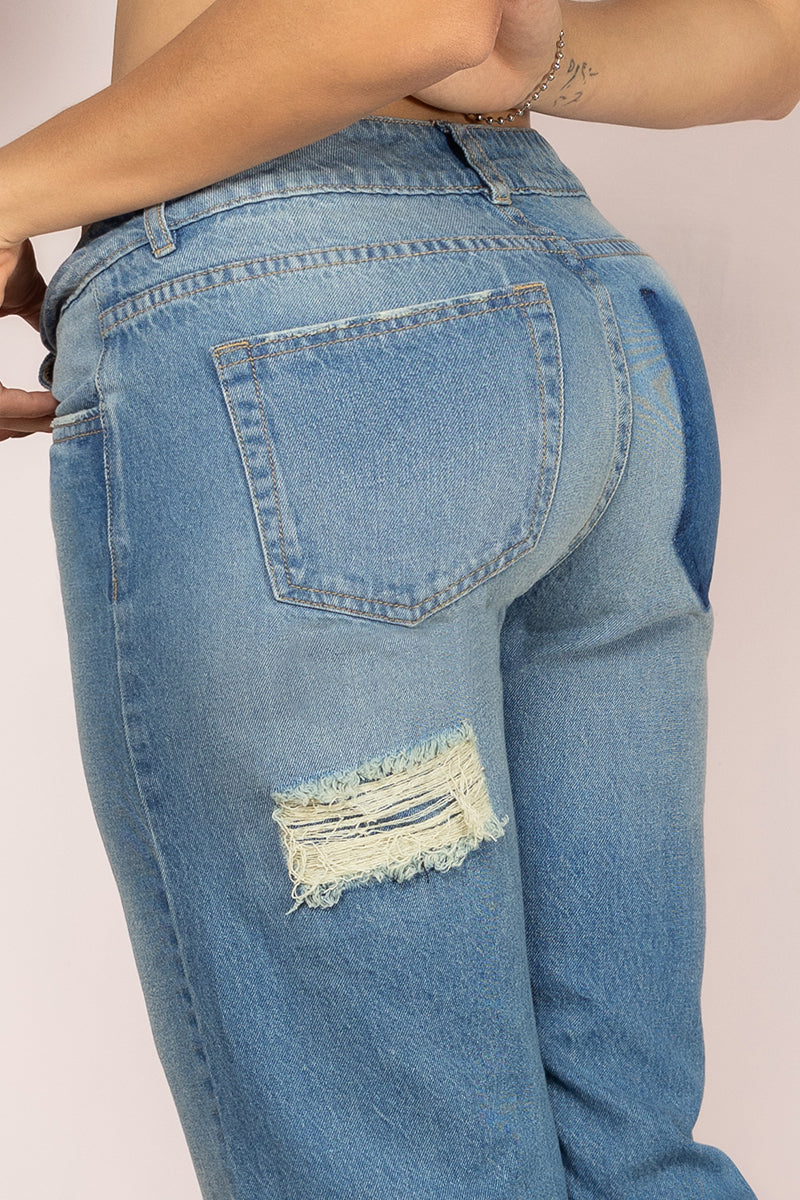 Jean Wide Leg Tiro Alto Mujer Denim Chic Marca Trucco´s