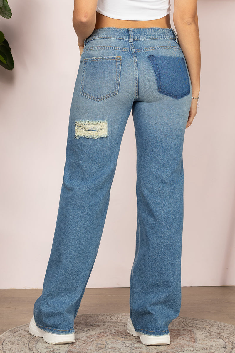 Jean Wide Leg Tiro Alto Mujer Denim Chic Marca Trucco´s