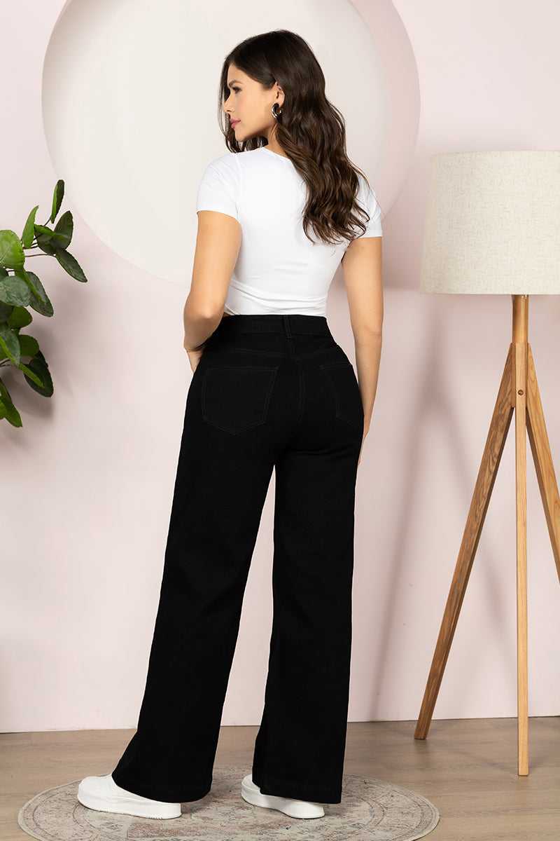 Jean Wide Leg Tiro Alto Denim Mujer Marca Trucco´s
