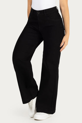 Jean Wide Leg Tiro Alto Denim Mujer Marca Trucco´s - 1