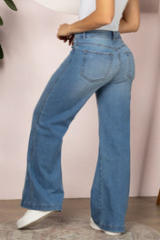 Jean Wide Leg High Waist Denim Corte Amplio y Elegante Marca Trucco´s
