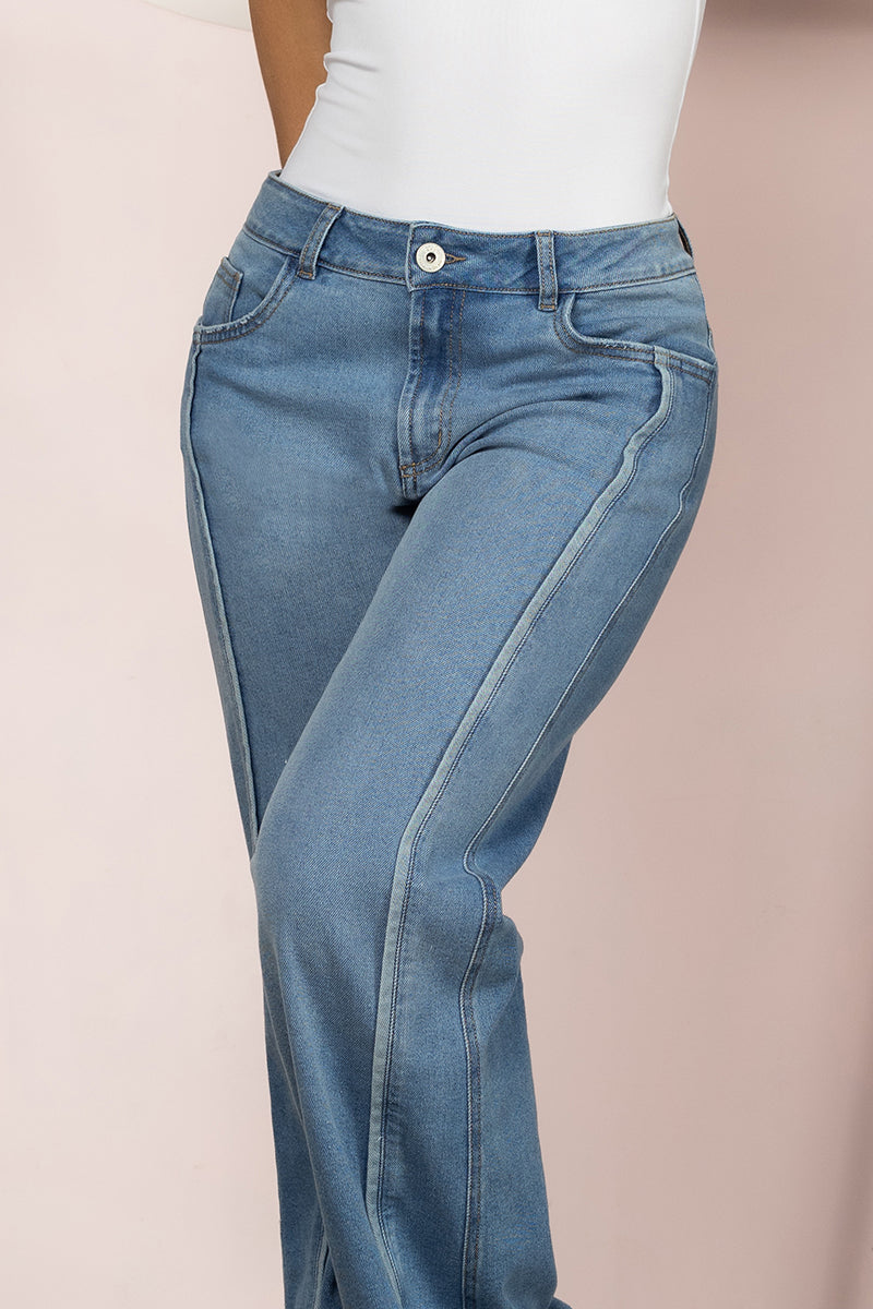 Jean Wide Leg High Waist Denim Corte Amplio y Elegante Marca Trucco´s