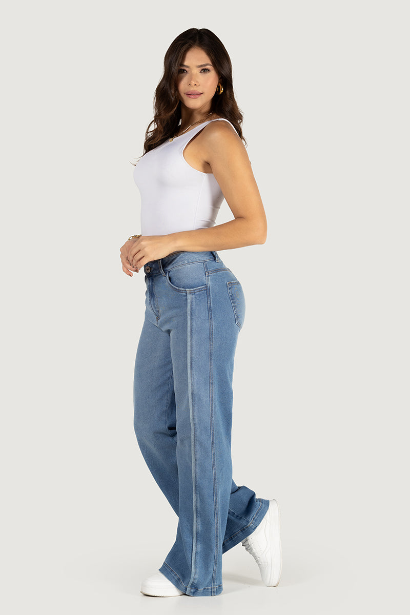 Jean Wide Leg High Waist Denim Corte Amplio y Elegante Marca Trucco´s