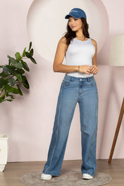 Jean Wide Leg High Waist Denim Corte Amplio y Elegante Marca Trucco´s