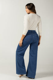 Jean Wide Leg Mujer Cintura Alta Elegante Marca Trucco´s