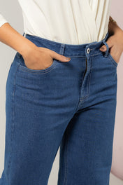 Jean Wide Leg Mujer Cintura Alta Elegante Marca Trucco´s