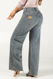 Jean Wide Leg Mujer Tiro Alto Corte Ancho Casual Chic Marca Trucco´s