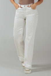 Jean Wide Leg Mujer Tiro Alto Corte Ancho Denim Casual Chic Marca Trucco´s