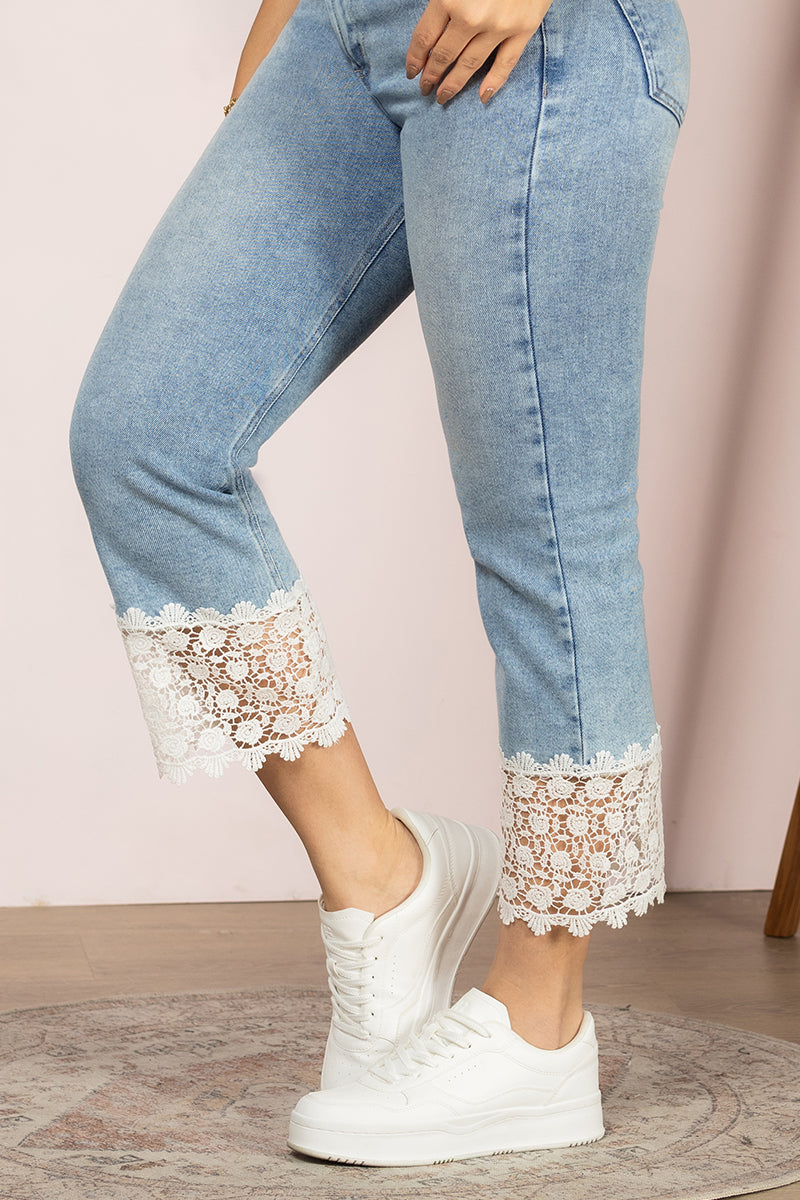 Jean Capri Mujer Tiro Alto Stretch Slim Fit Denim Chic Marca Trucco´s