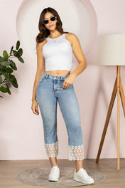 Jean Capri Mujer Tiro Alto Stretch Slim Fit Denim Chic Marca Trucco´s