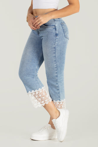 Jean Capri Mujer Tiro Alto Stretch Slim Fit Denim Chic Marca Trucco´s - 1