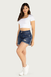 Short Tiro Alto Paper Bag en Lino Natural Marca Trucco´s