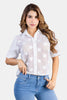Blusa Manga Corta en Rayón y Nailon Marca Trucco's