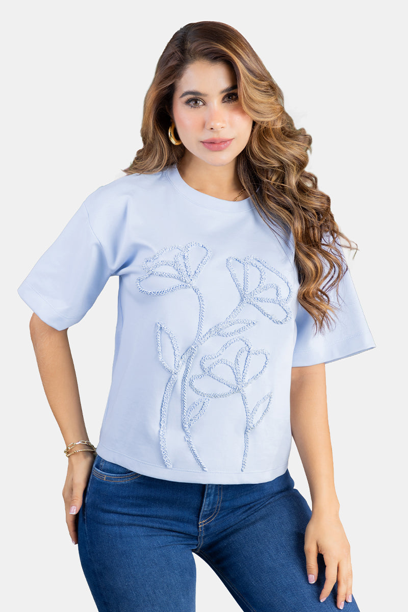 Blusa Manga Corta en Algodón, Poliéster y Elastano Marca Trucco's