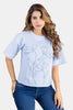 Blusa Manga Corta en Algodón, Poliéster y Elastano Marca Trucco's