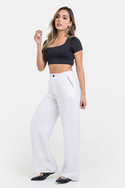 Pantalón Bota Recta en Rayon y Poliester Marca Trucco's