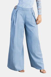 Pantalón Wide Leg en Rayón y Poliéster Marca Trucco's