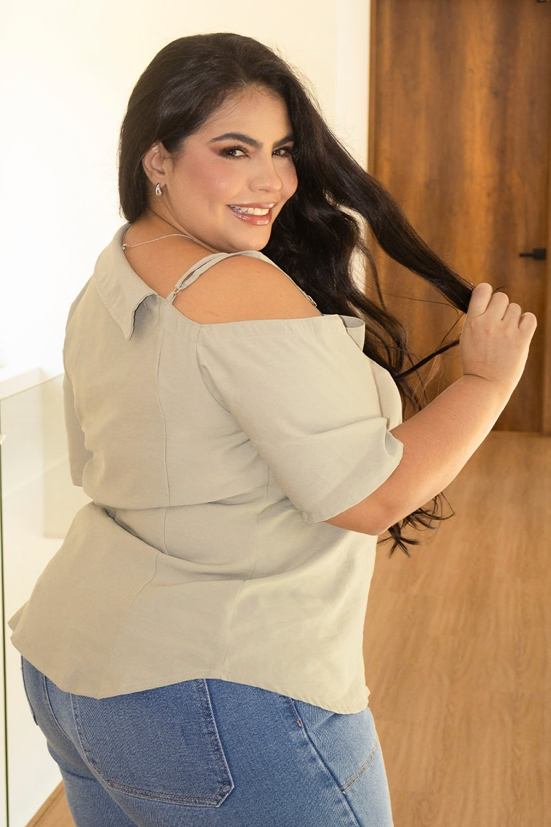 Blusa Asimétrica Marca Trucco´s Plus Size