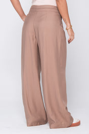 Pantalón Wide Leg Tiro Alto Pretina Asimétrica Marca Trucco´s