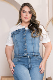 Camisa Manga Casual Denim Marca Trucco´s Plus Size