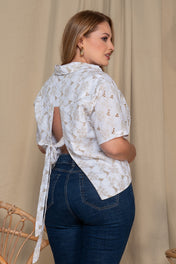 Camisa Manga Corta Escote en Espalda Marca Trucco´s Plus Size