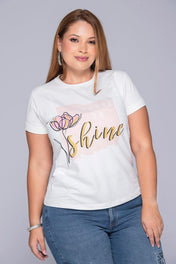 Camiseta Básica estampada Cuello Redondo Marca Trucco´s Plus Size