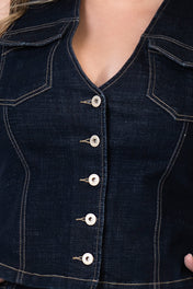 Chaleco Corto Costura en Contraste Marca Trucco´s Plus Size