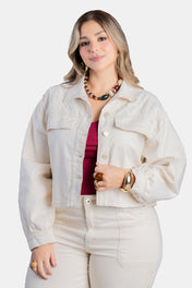 Chaqueta Corta en Algodón y Elastano Marca Trucco's Plus Size