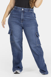Jean Cargo con Bolsillos Laterales Marca Trucco´s Plus Size