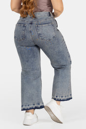 Jean Palazzo Tiro Alto Color Dirty Marca Trucco´s Plus Size